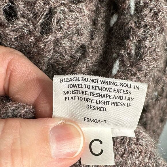 Eileen Fisher Woman Open Knit Cardigan Wool Mohair Blend Mocha Plus Size 2X - Picture 5 of 7